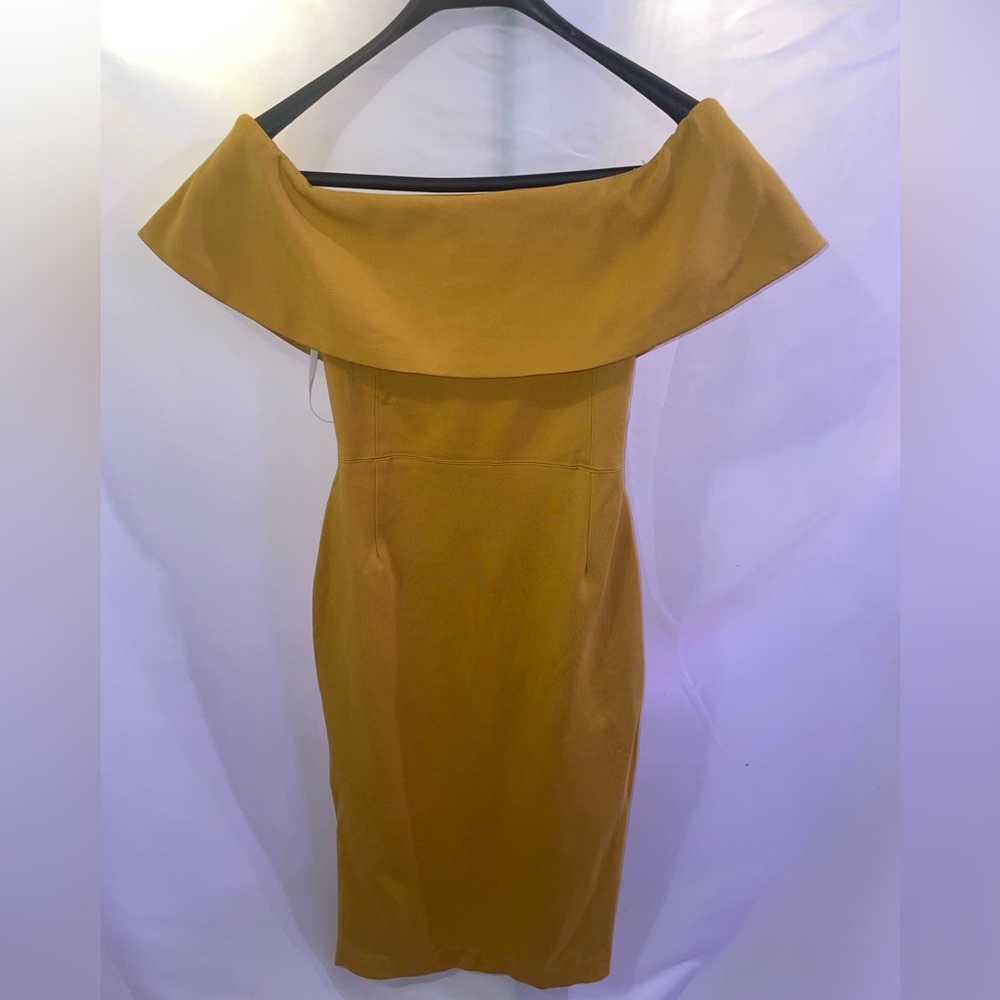 Babaton off the shoulder dress - $60 mustard yellow